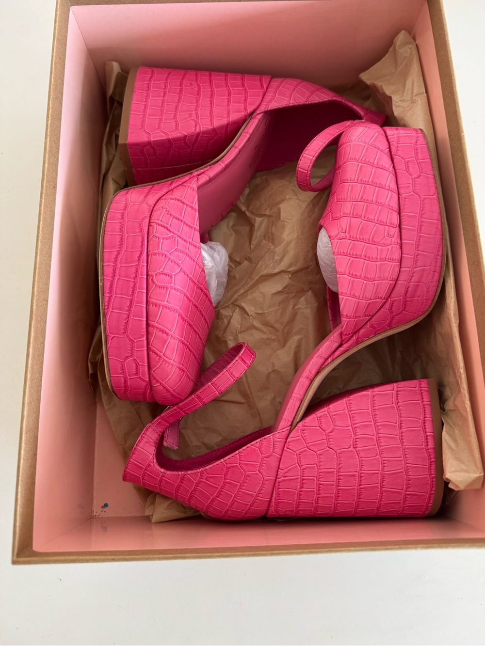 Nib Charlotte Stone Pink fran Platform Heels - Picture 9 of 9
